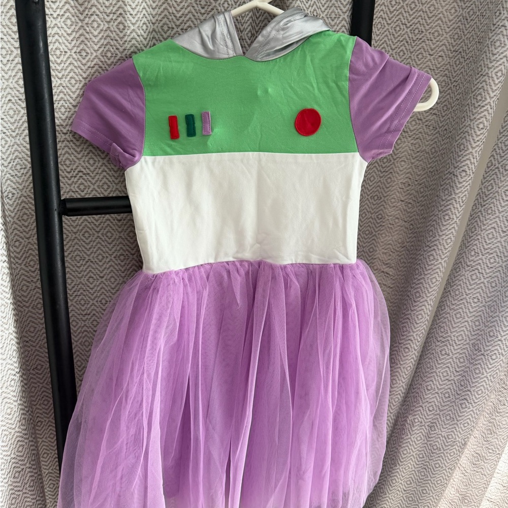 Taylor Joelle Toy Story Buzz Lightyear Superhero Dress - Green, Purple,White NWT